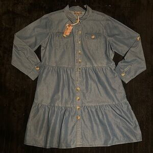 Stylish Denim Blue Midi Dress